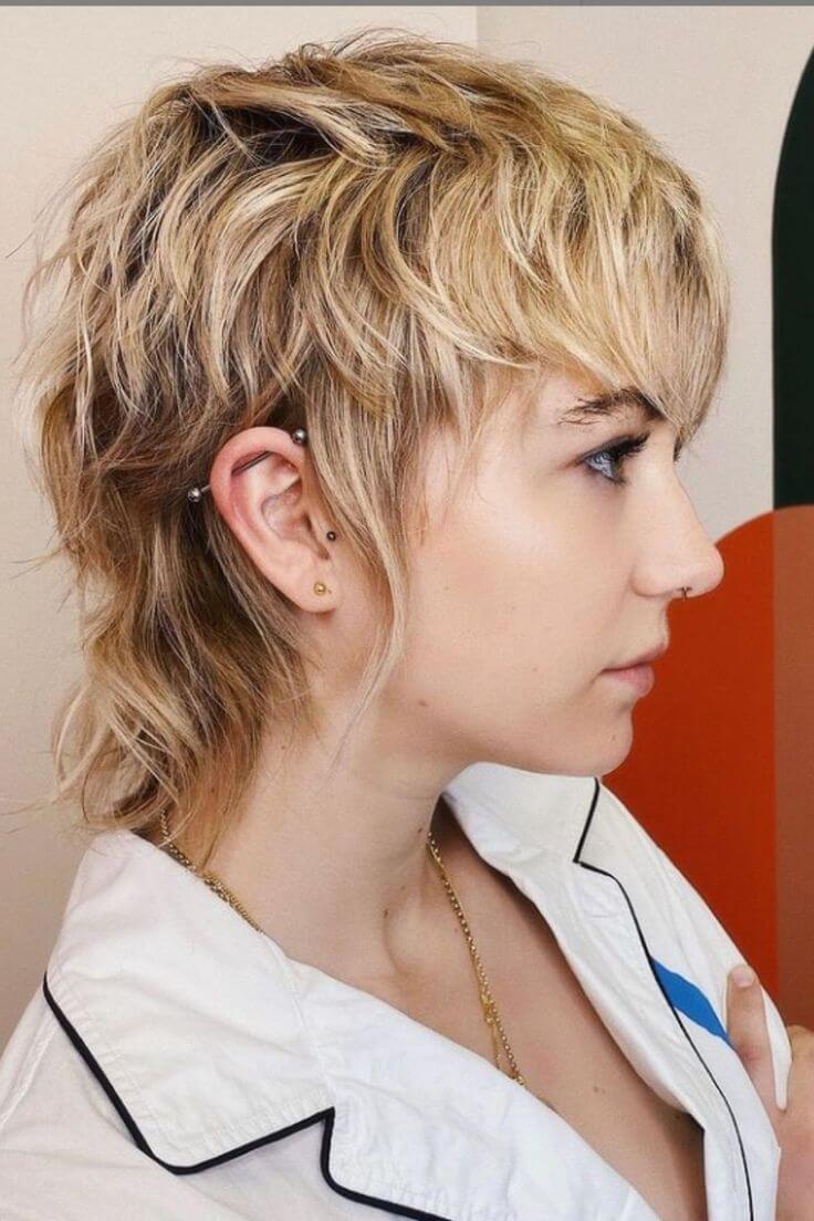 Blonde Curly Mullet